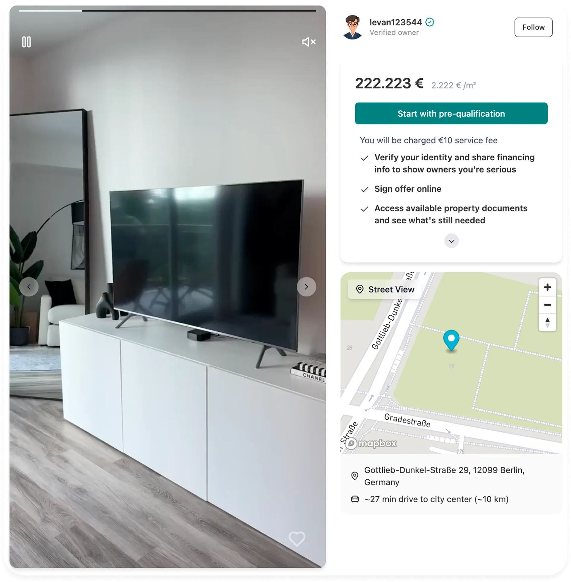 Video listing preview
